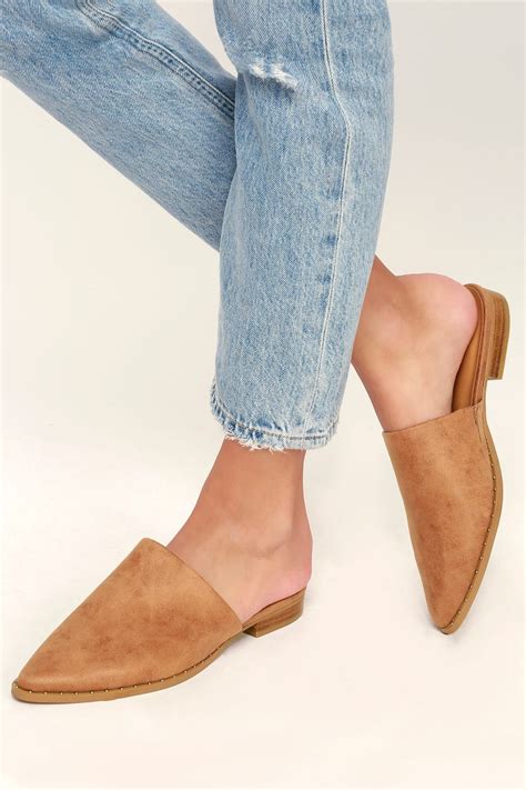 pointed flat mules for women.